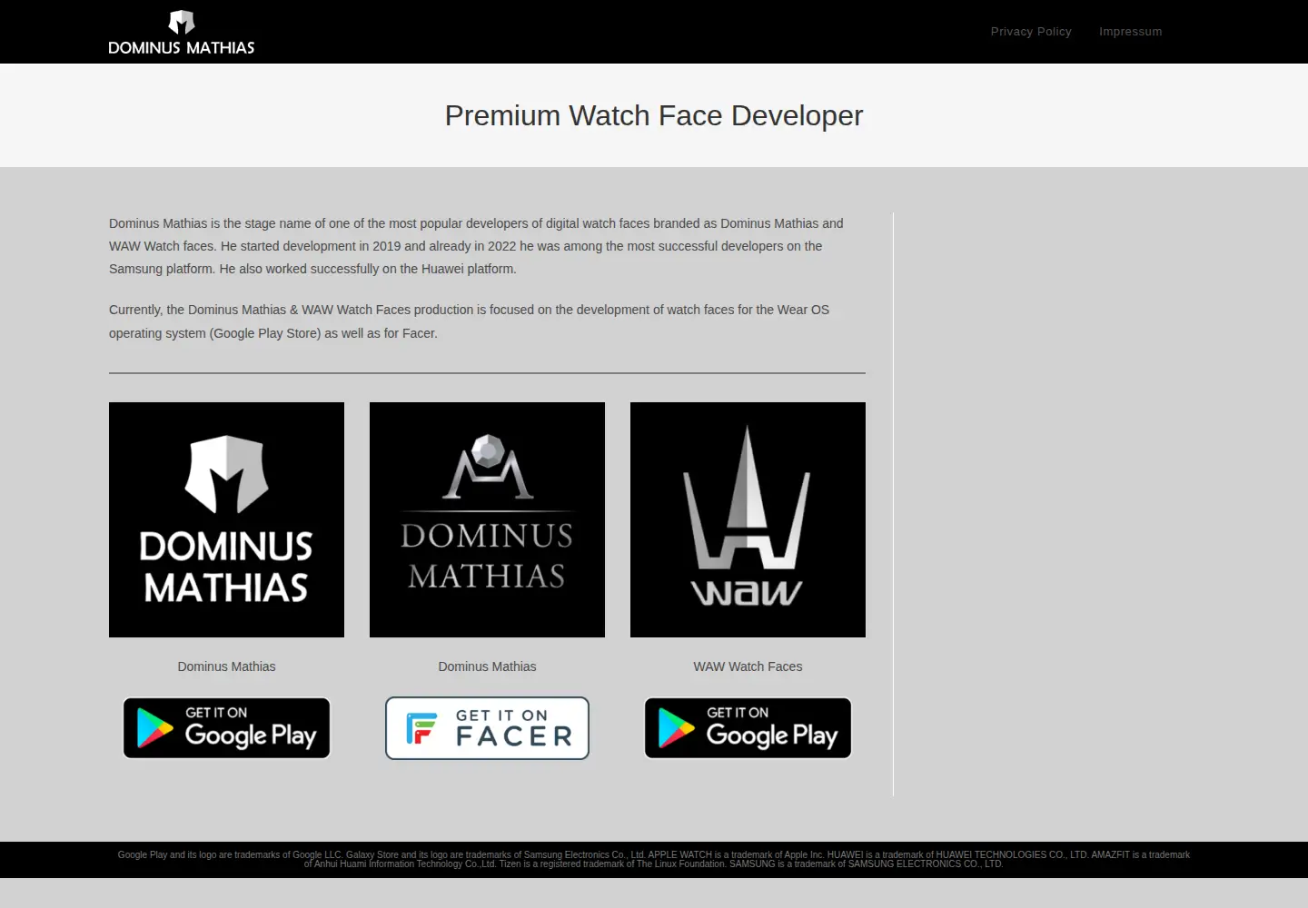 Captured homepage of dominusmathias.com in the current scan