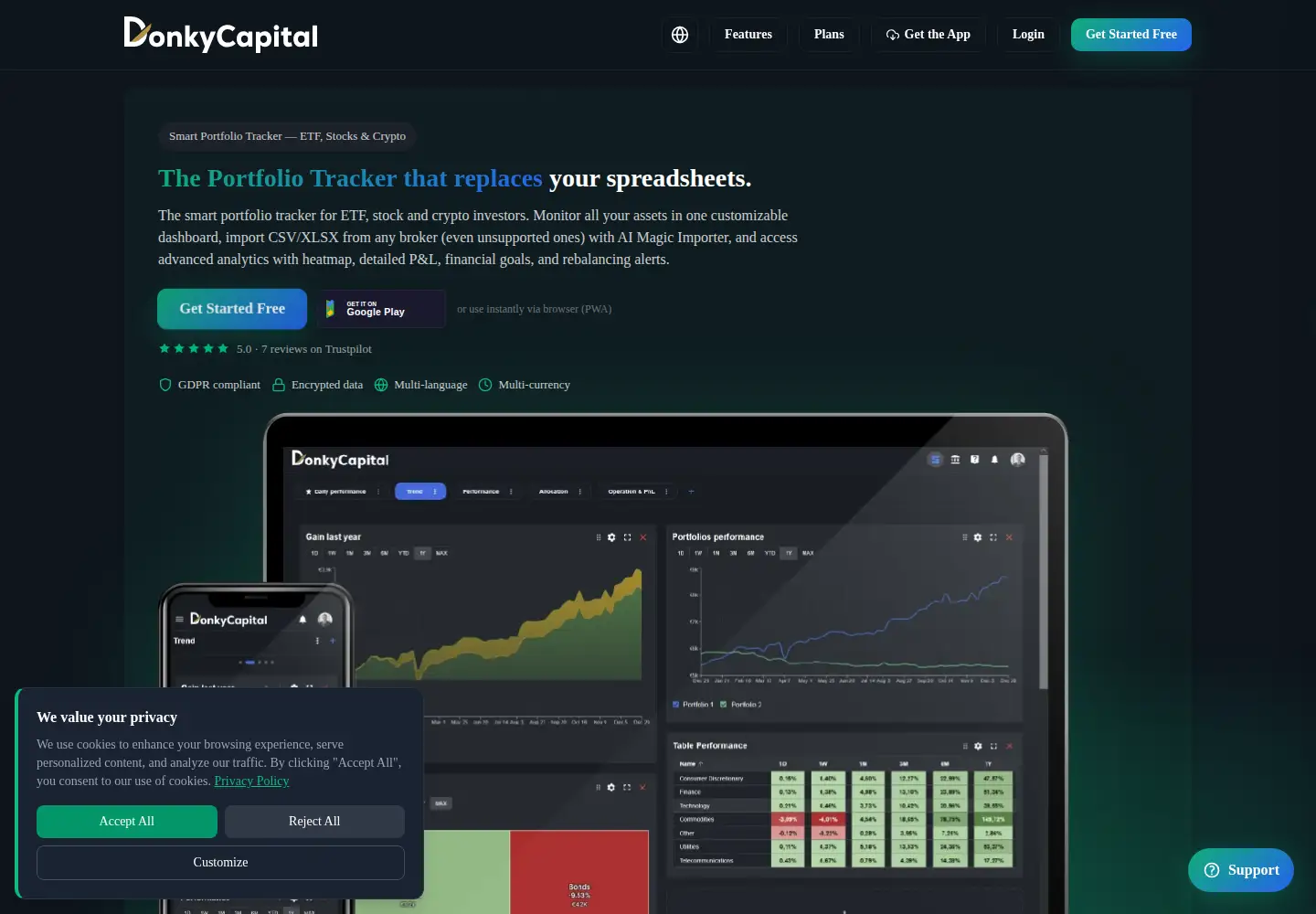 Captured homepage of donkycapital.com in the current scan