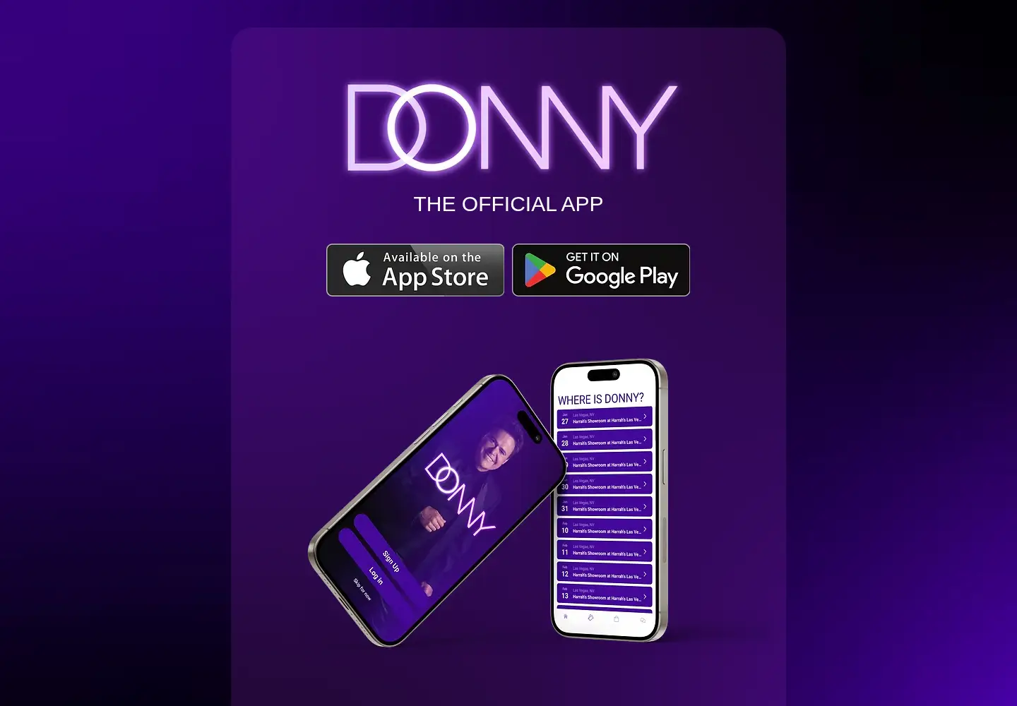 Captured homepage of donnyosmondapp.com in the current scan
