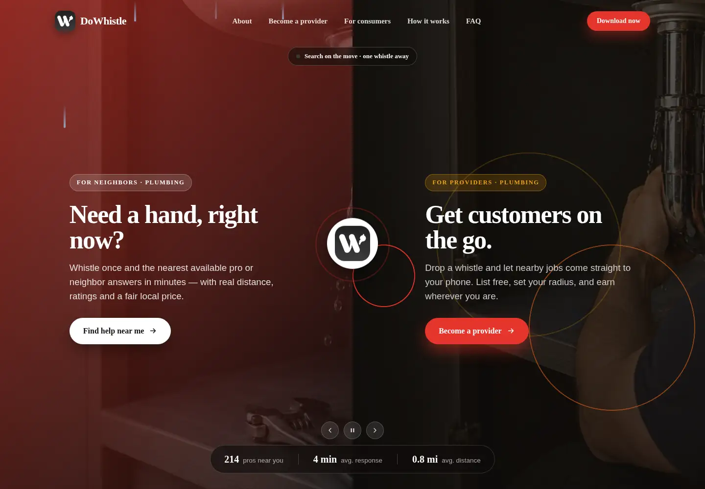 Screenshot of dowhistle.com
