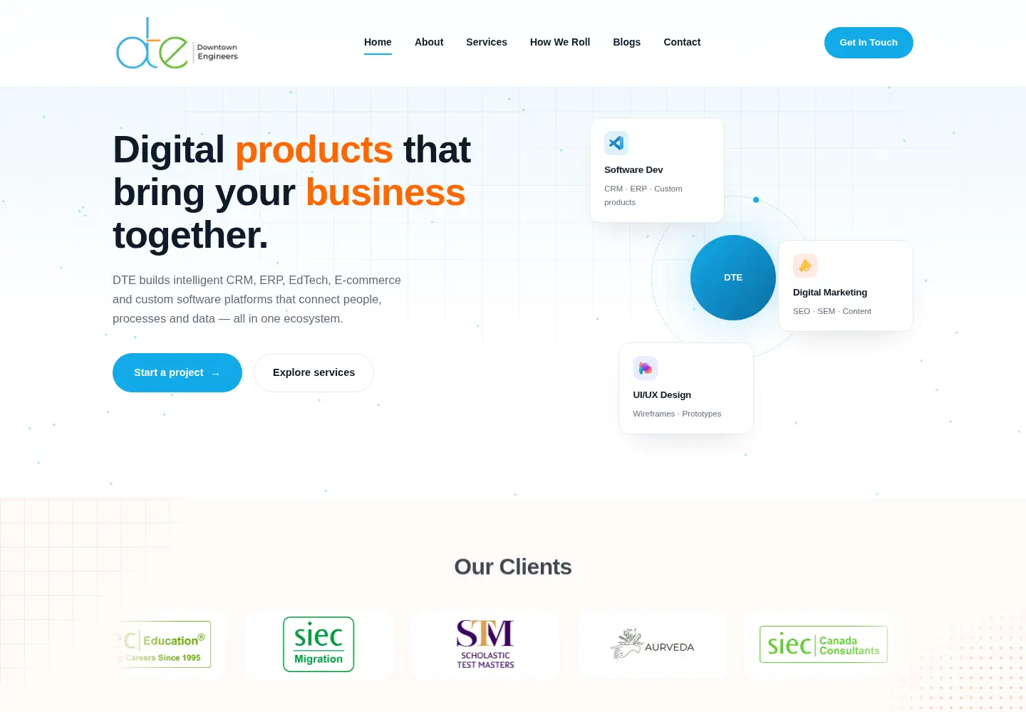 Screenshot of downtownengineers.com