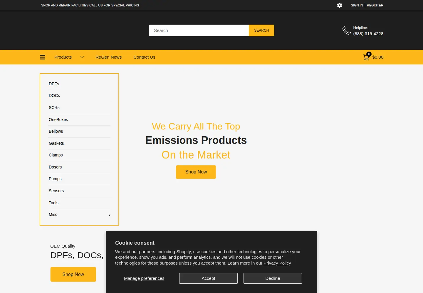 Screenshot of dpfsales.com