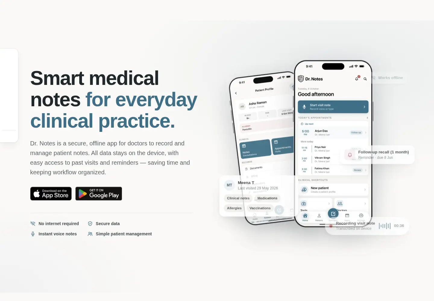 Screenshot of drnotesapp.com