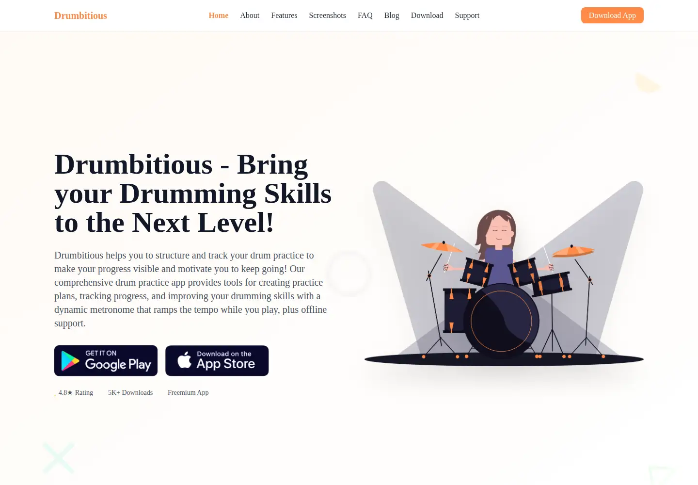 Screenshot of drumbitious.com
