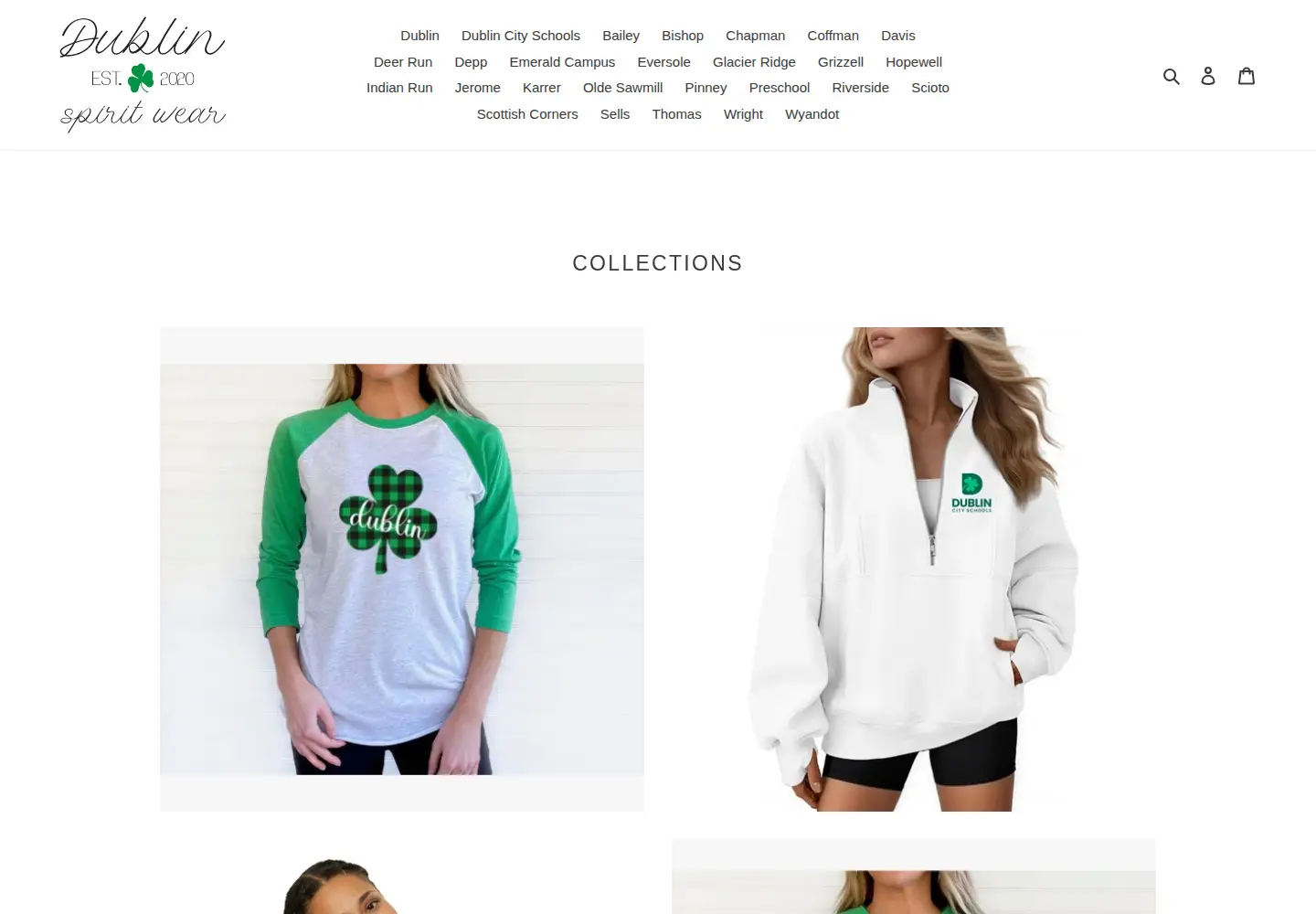 Captured homepage of dublinspiritwear.com in the current scan