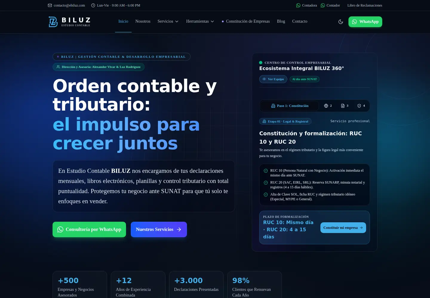 Screenshot of ebiluz.com