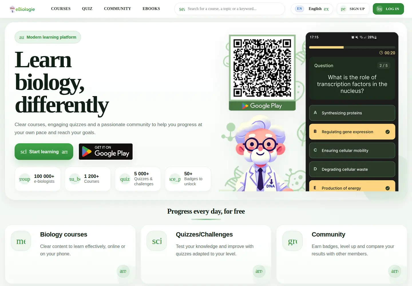 Screenshot of ebiologie.com