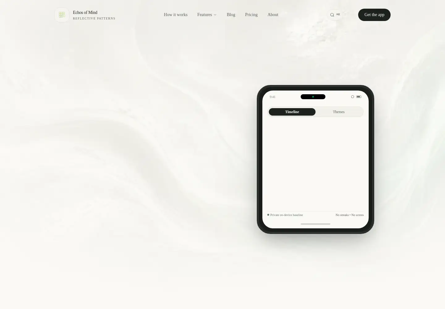 Screenshot of echosofmind.com
