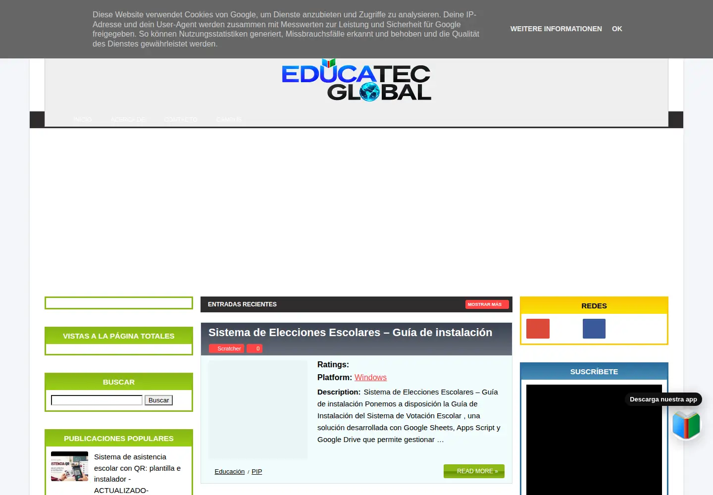 Captured homepage of educatecglobal.com in the current scan
