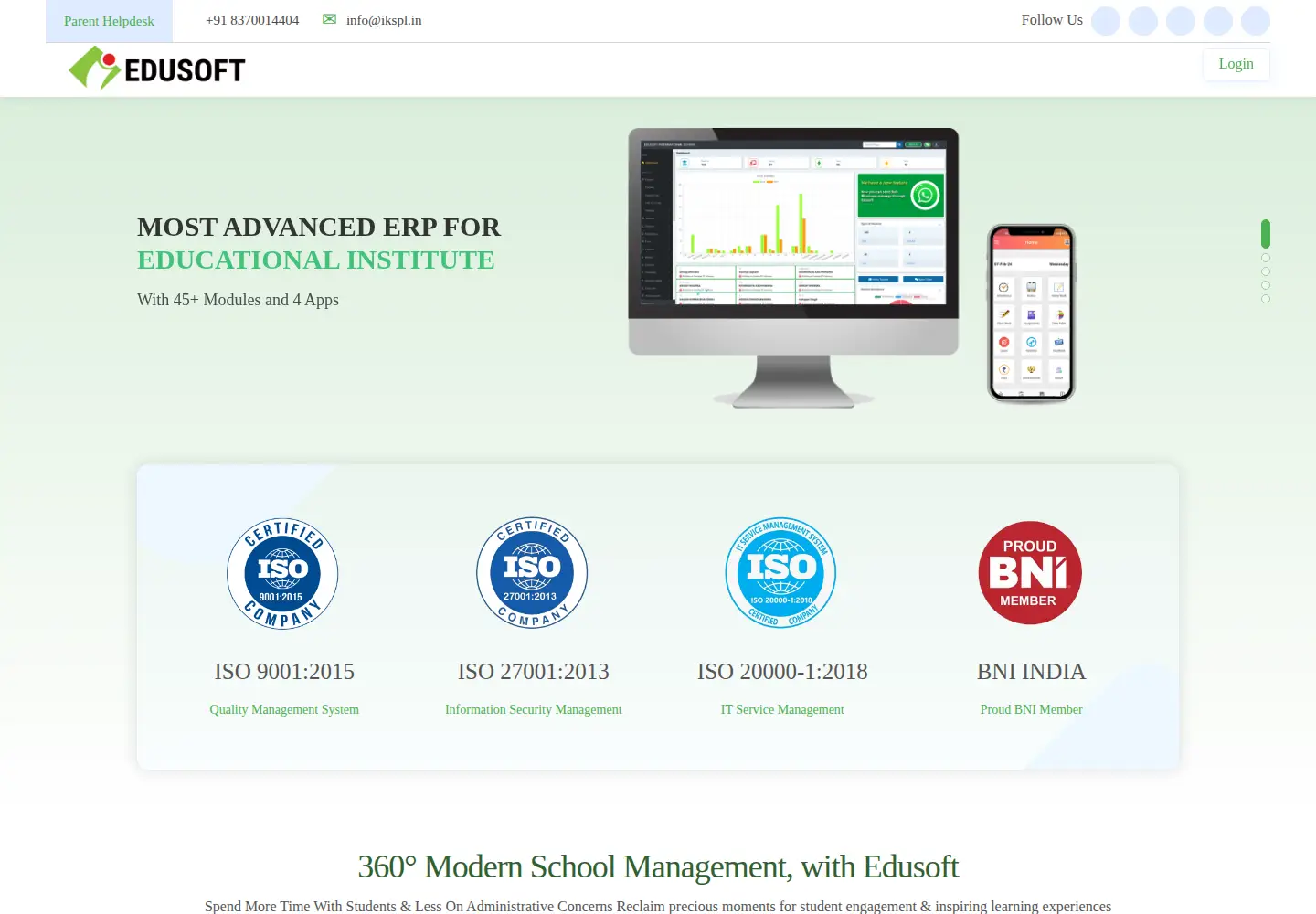 Screenshot of edusofterp.com