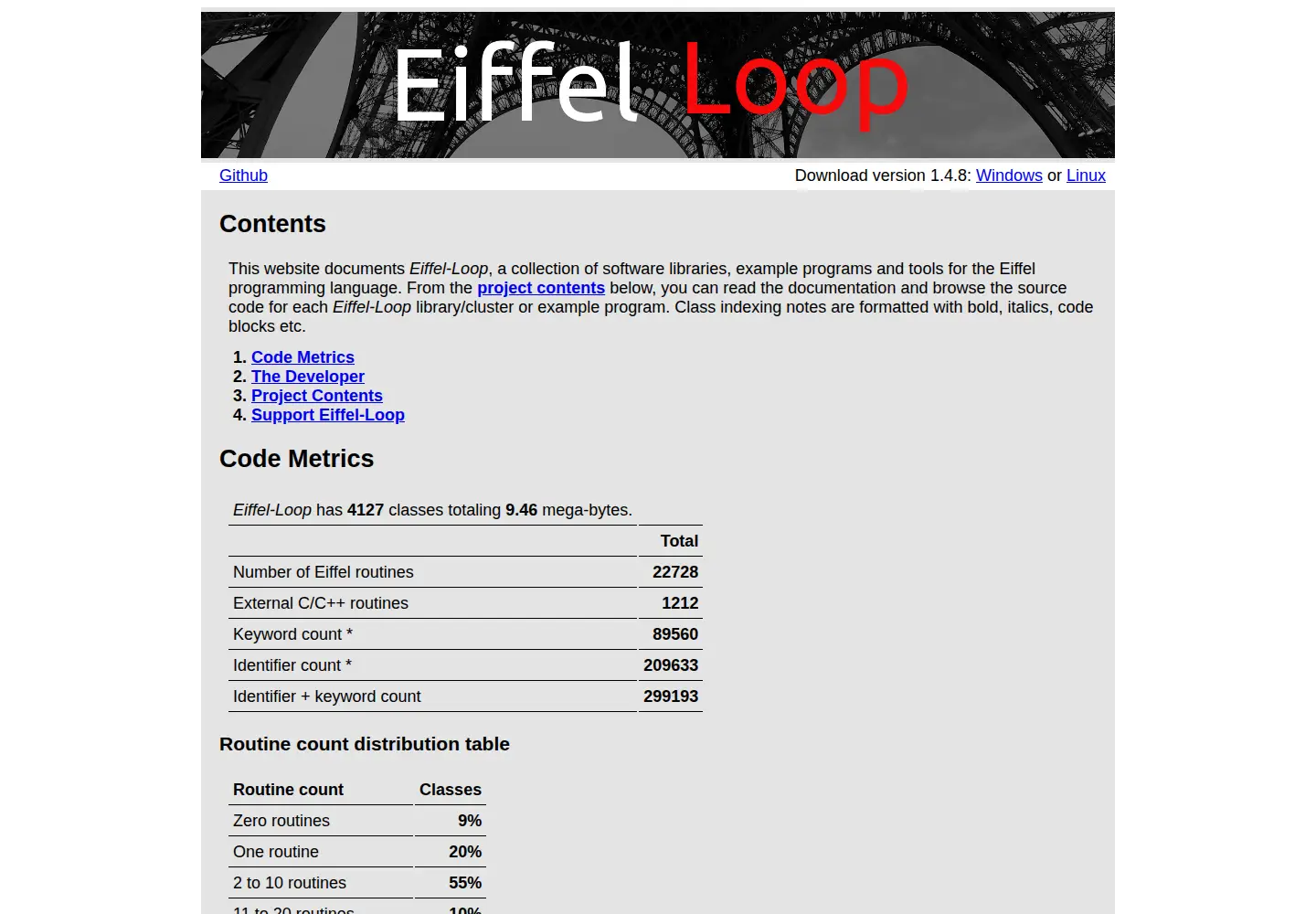 Captured homepage of eiffel-loop.com in the current scan