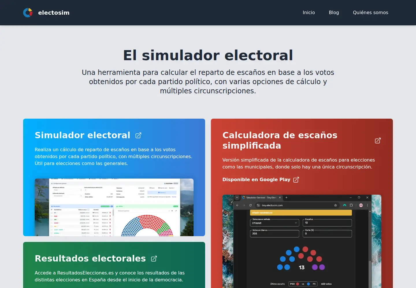 Screenshot of electosim.com