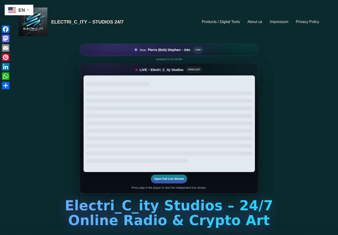 Screenshot of electri-c-ity-studios-24-7.com