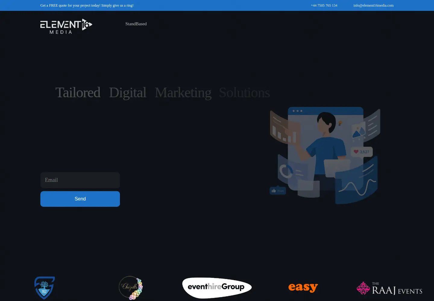 Screenshot of element16media.com