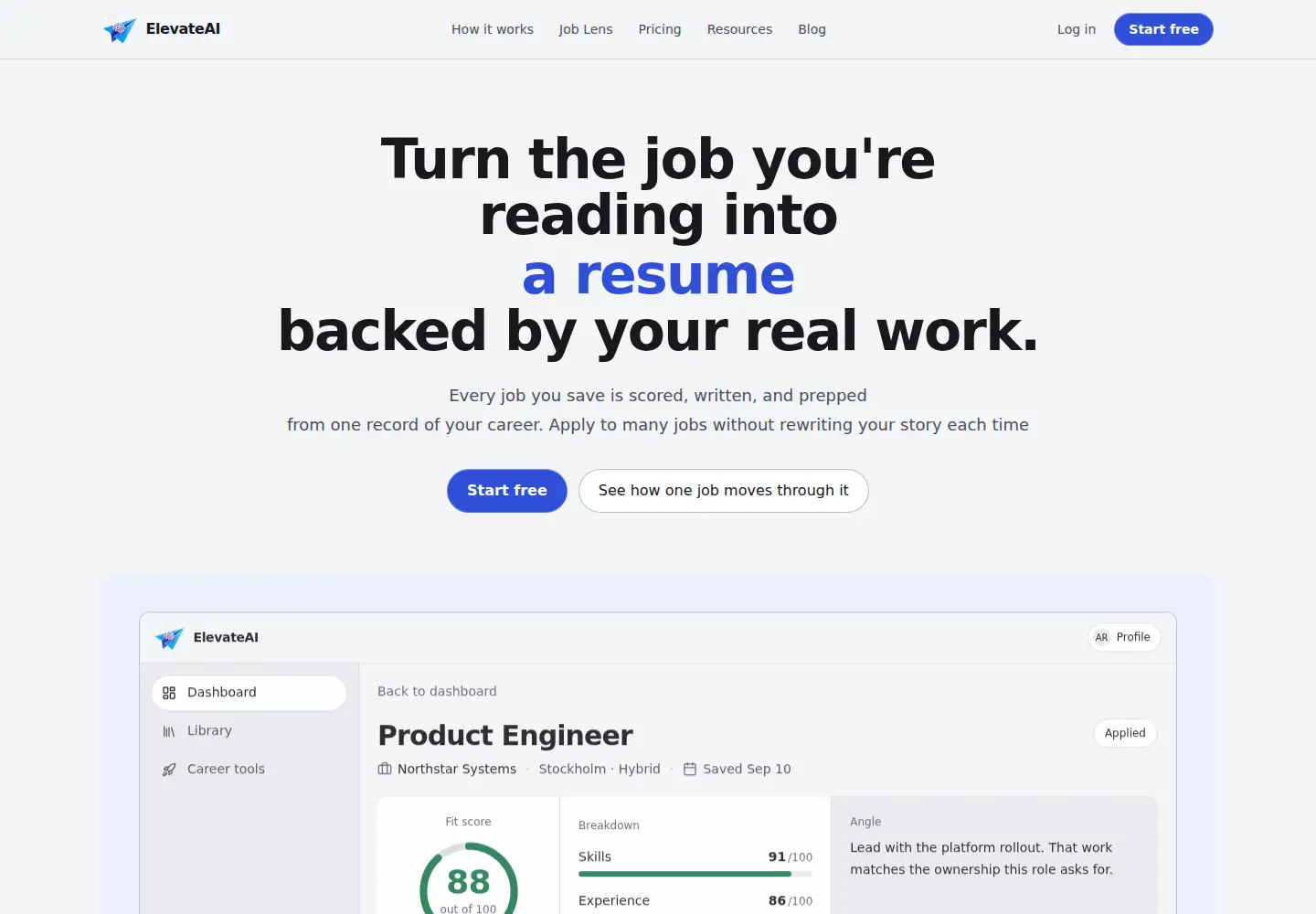 Screenshot of elev-ai.com