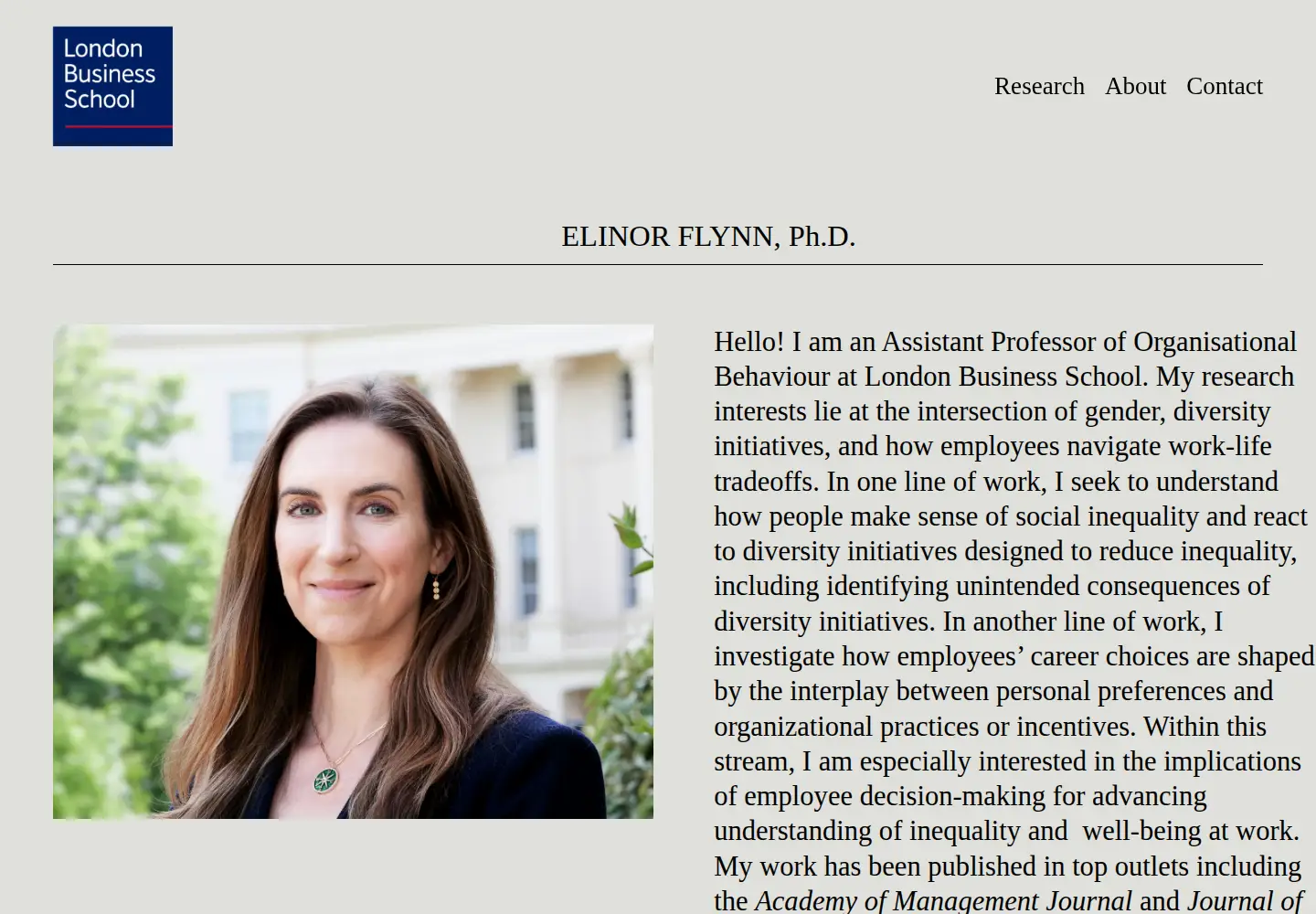 Screenshot of elinorflynn.com