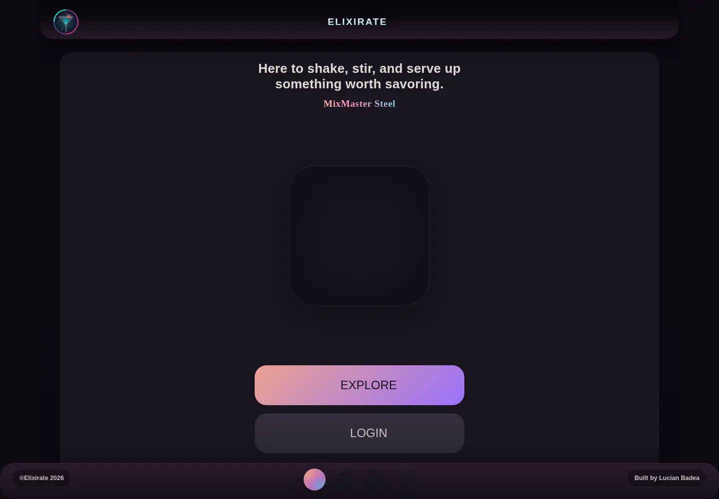 Captured homepage of elixirate.com in the current scan