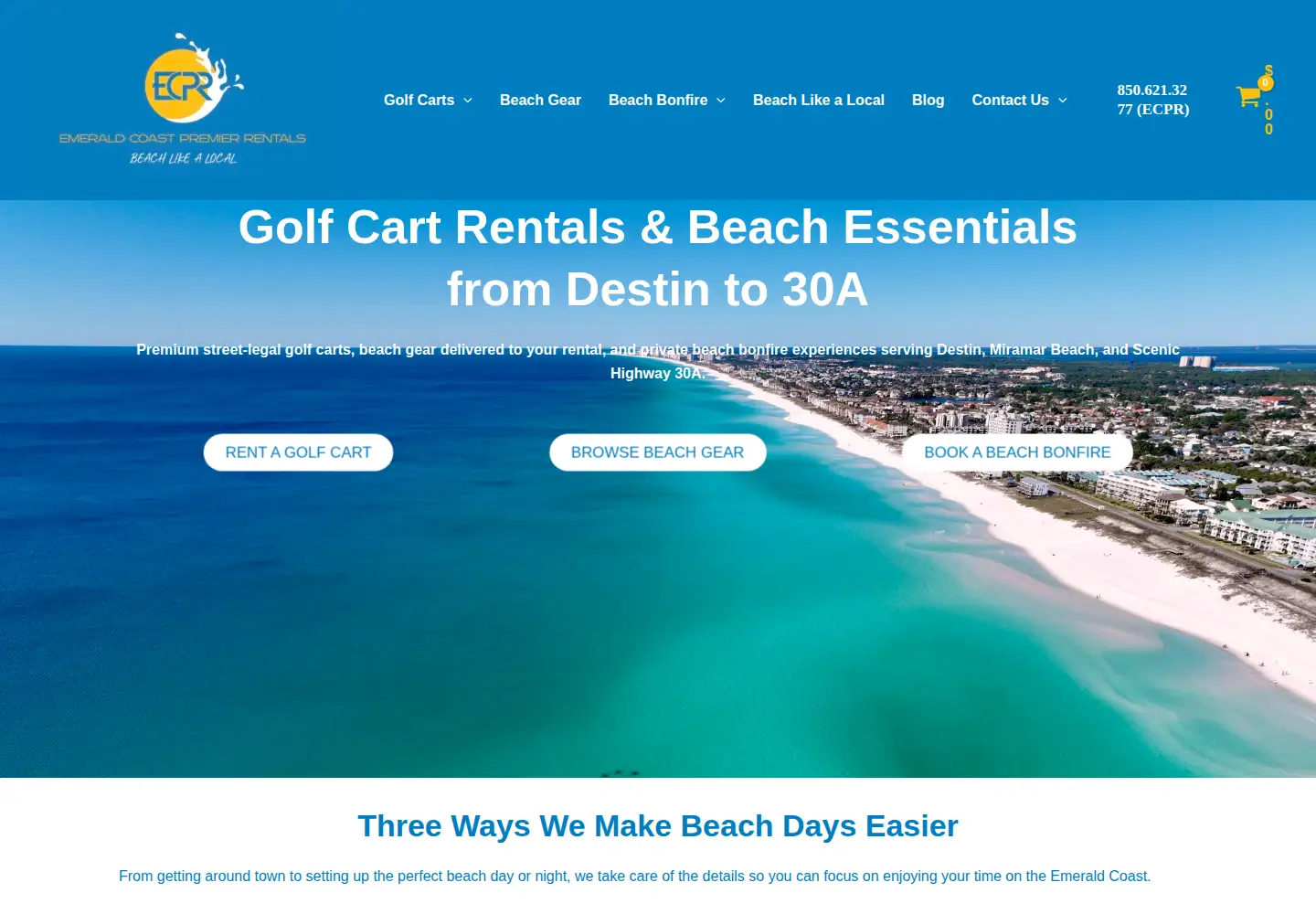 Captured homepage of emeraldcoastpremierrentals.com in the current scan