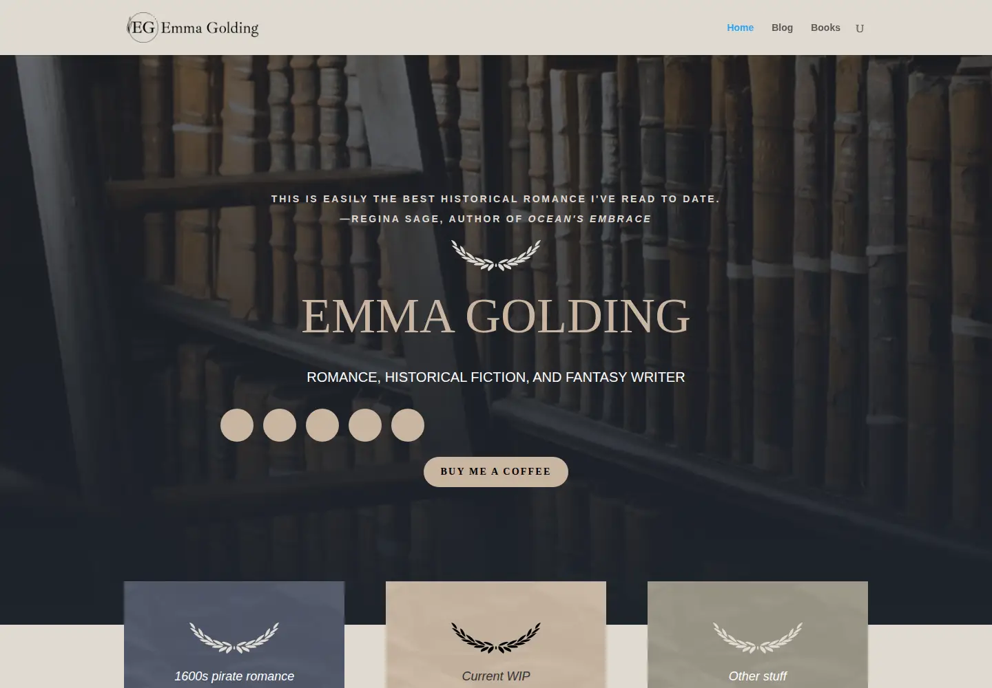Screenshot of emmagoldingwrites.com