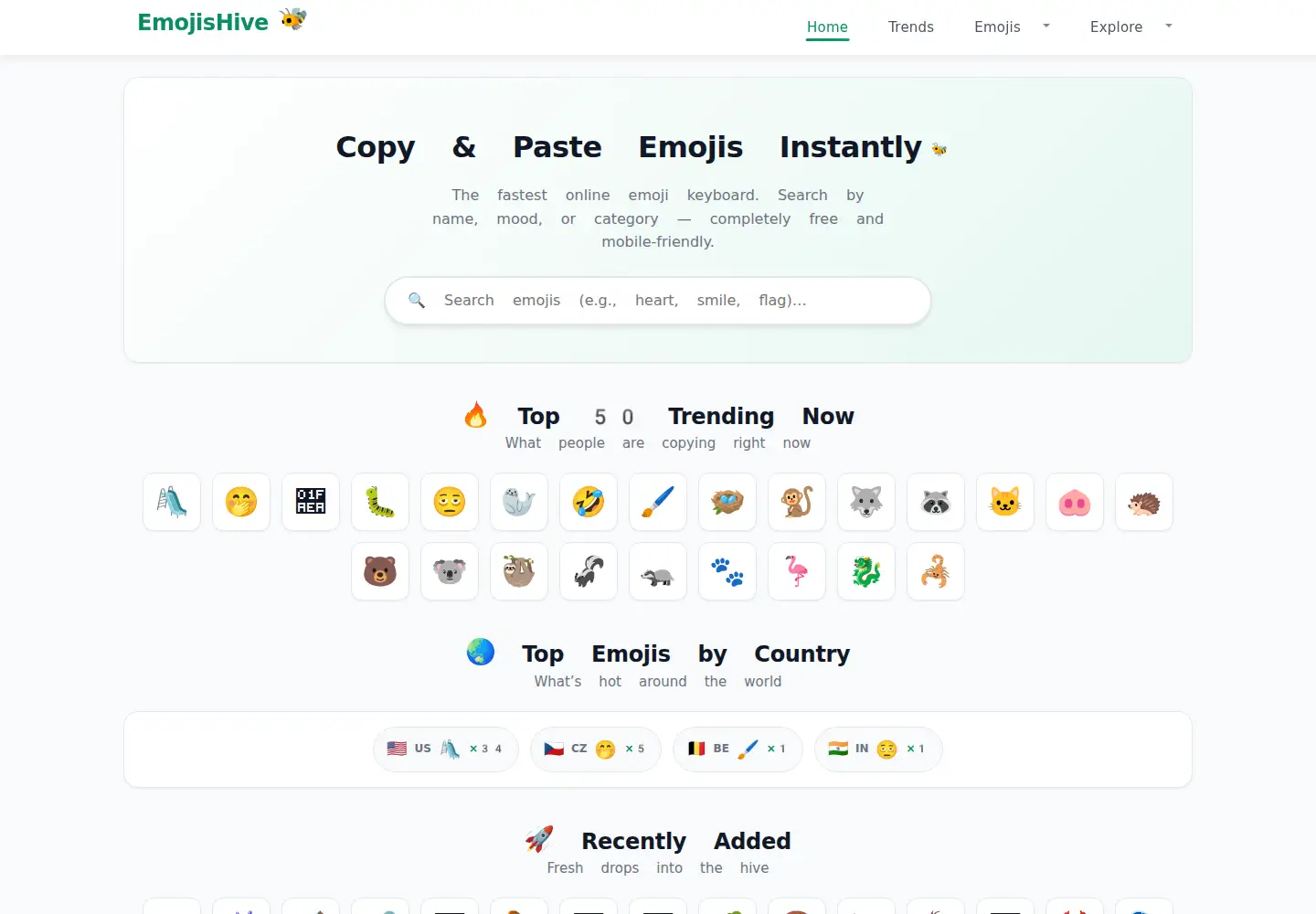 Screenshot of emojishive.com