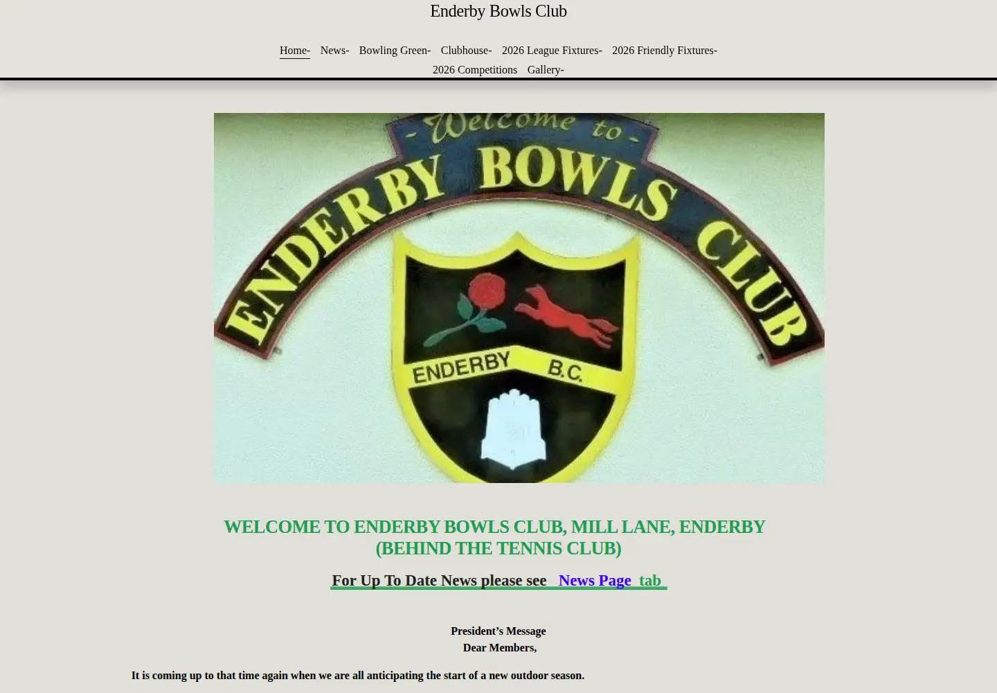 Screenshot of enderbybowlsclub.com