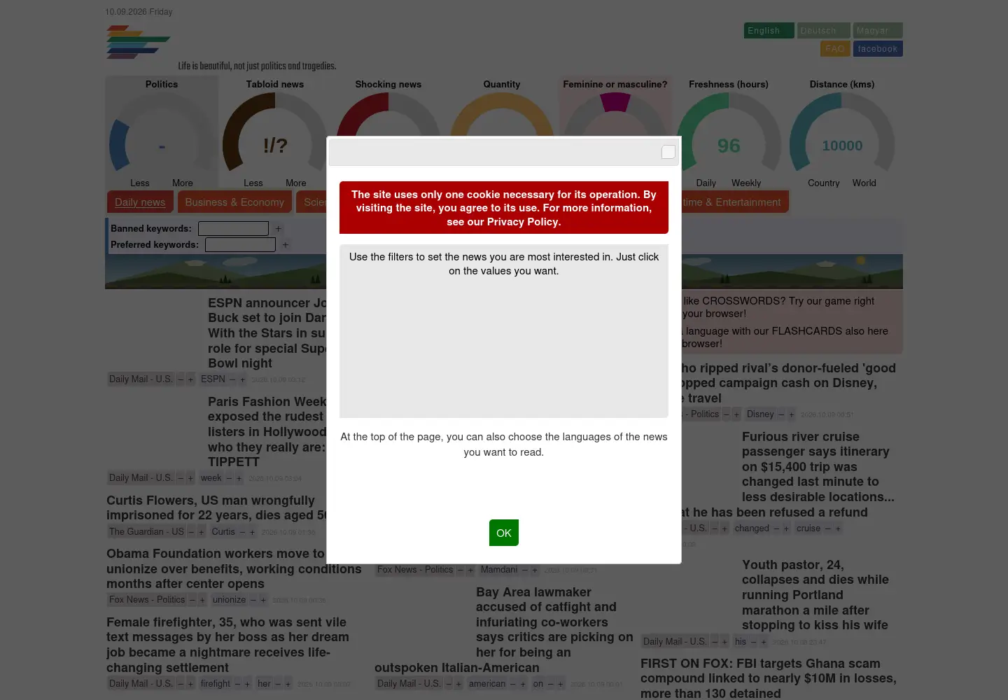 Screenshot of enewsfilter.com