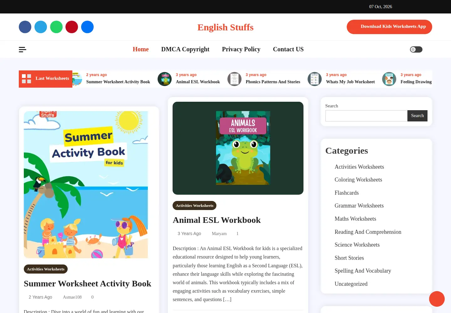 Screenshot of englishstuffs.com