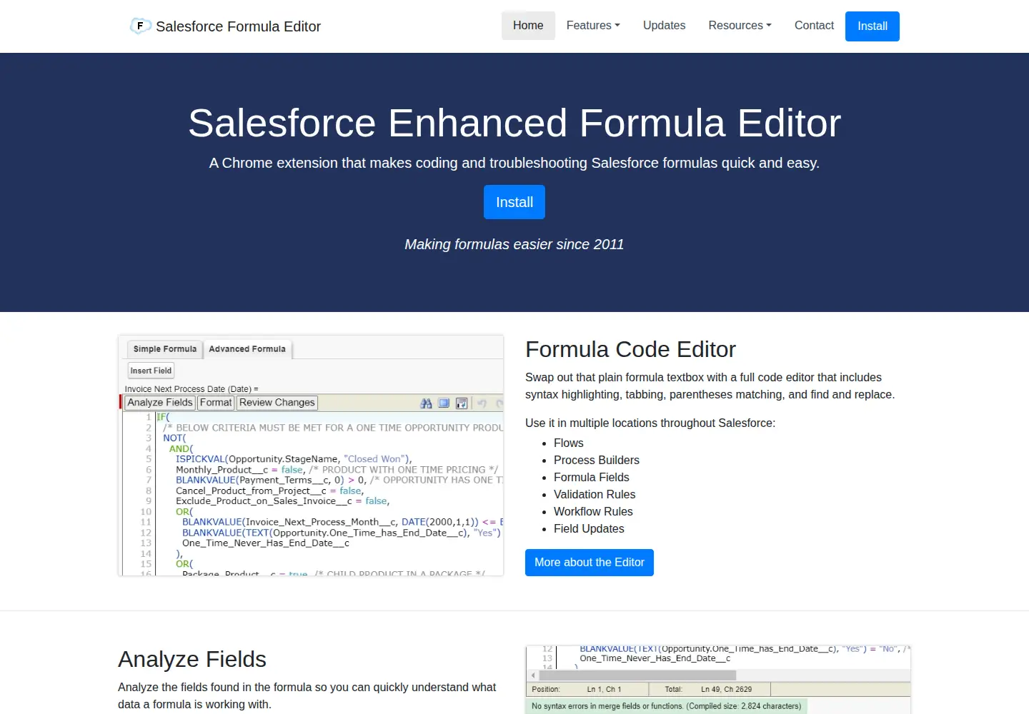 Screenshot of enhancedformulaeditor.com