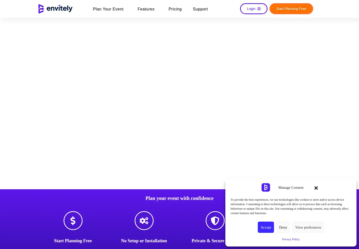 Screenshot of envitely.com