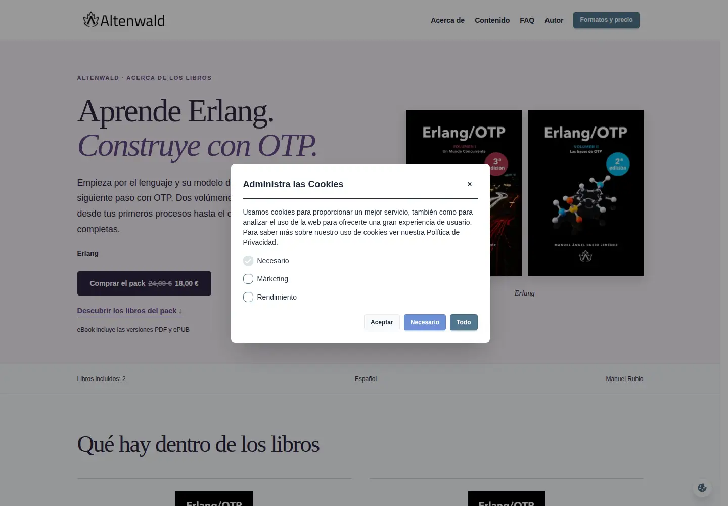Captured homepage of erlangotp.com in the current scan