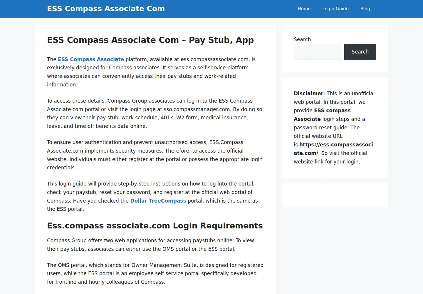 Captured homepage of esscompassassociatea.com in the current scan