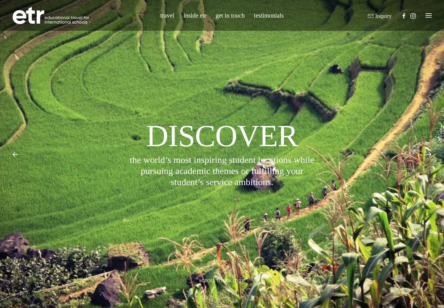 Screenshot of etrtours.com