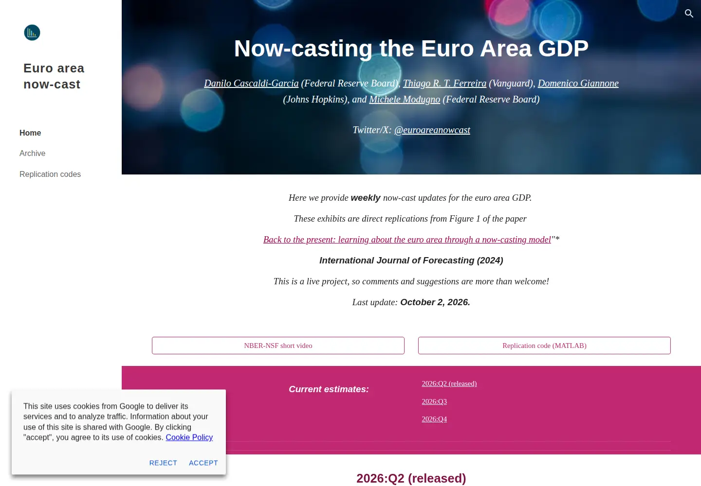 Screenshot of euroareanowcast.com