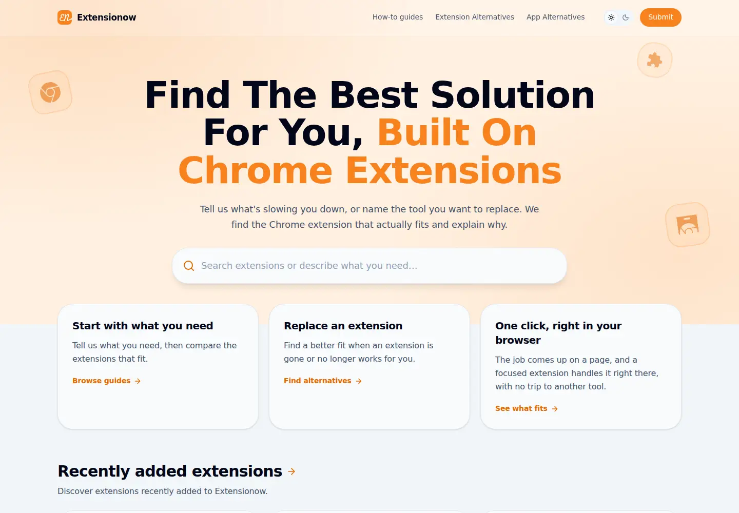 Captured homepage of extensionow.com in the current scan