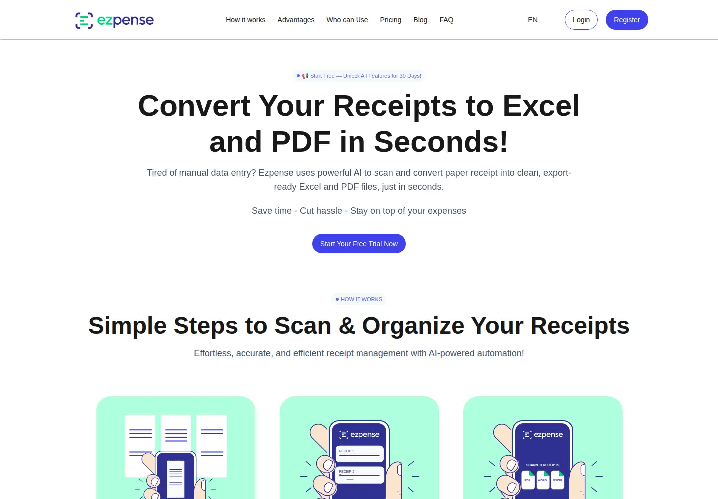 Screenshot of ezpense.com
