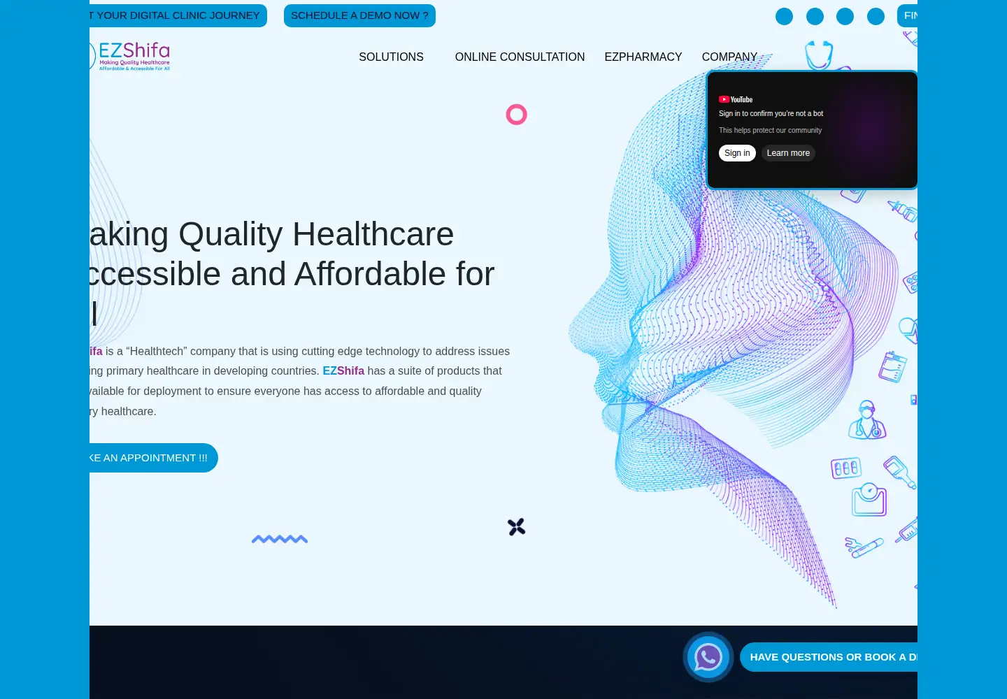 Captured homepage of ezshifa.com in the current scan