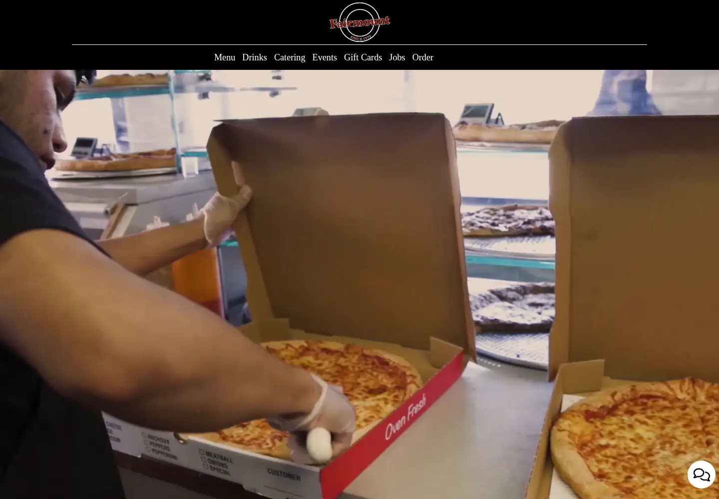 Captured homepage of fairmountpizza.com in the current scan