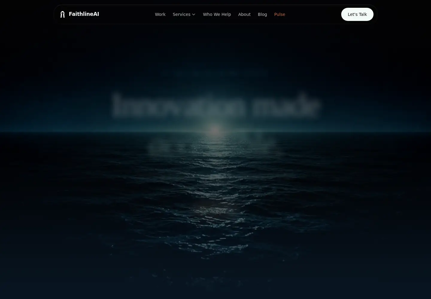 Captured homepage of faithlineai.com in the current scan