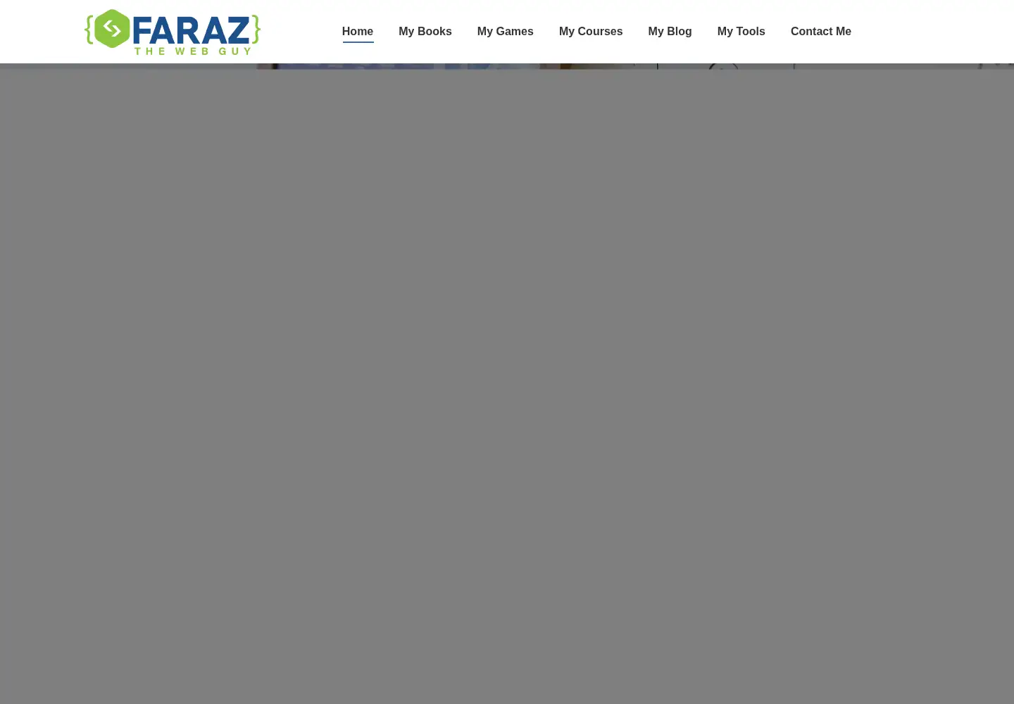 Captured homepage of farazthewebguy.com in the current scan