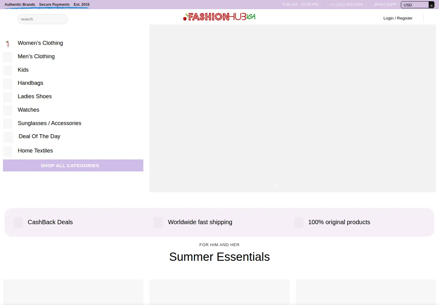 Screenshot of fashionhubksa.com