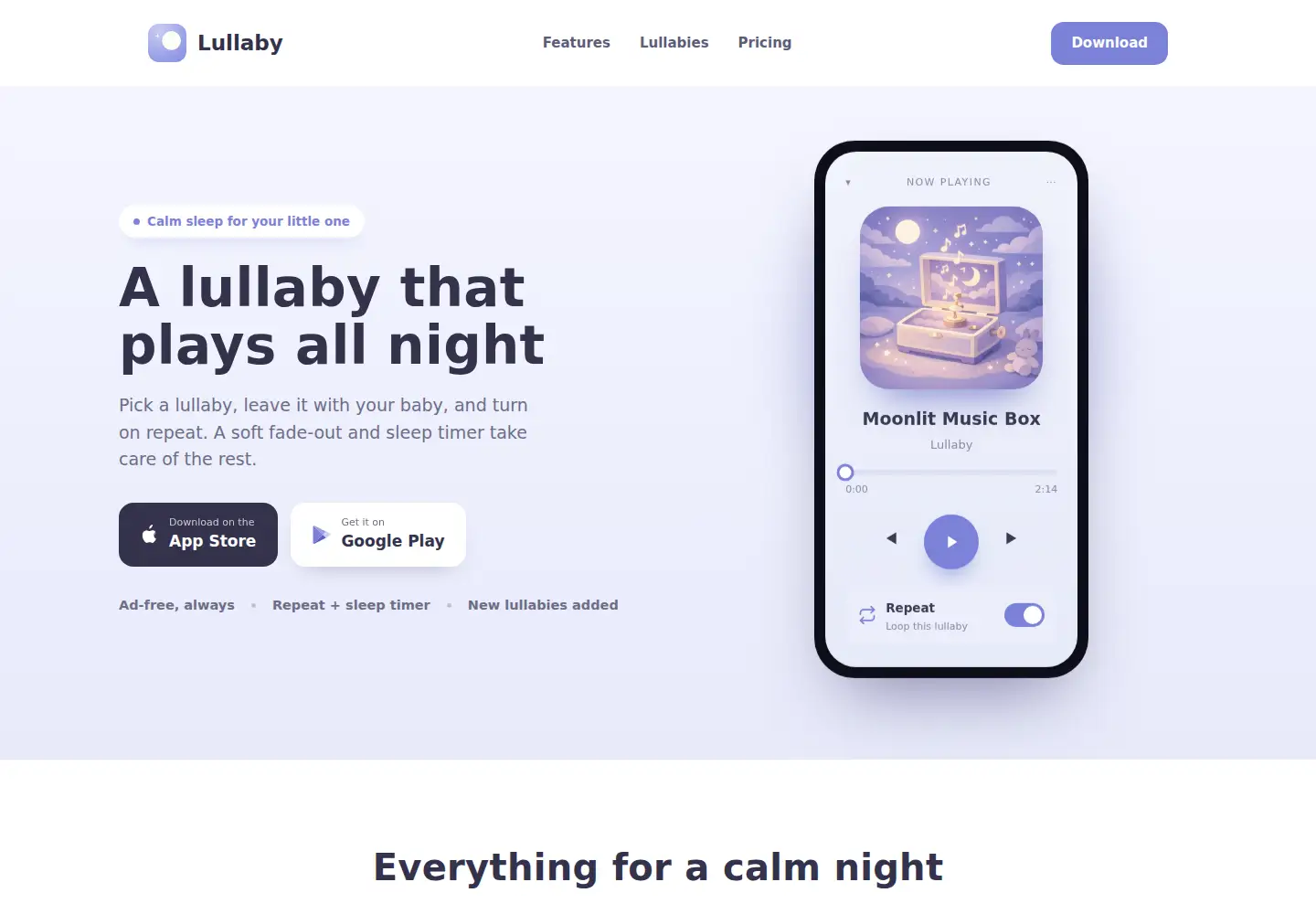 Screenshot of favoritelullaby.com