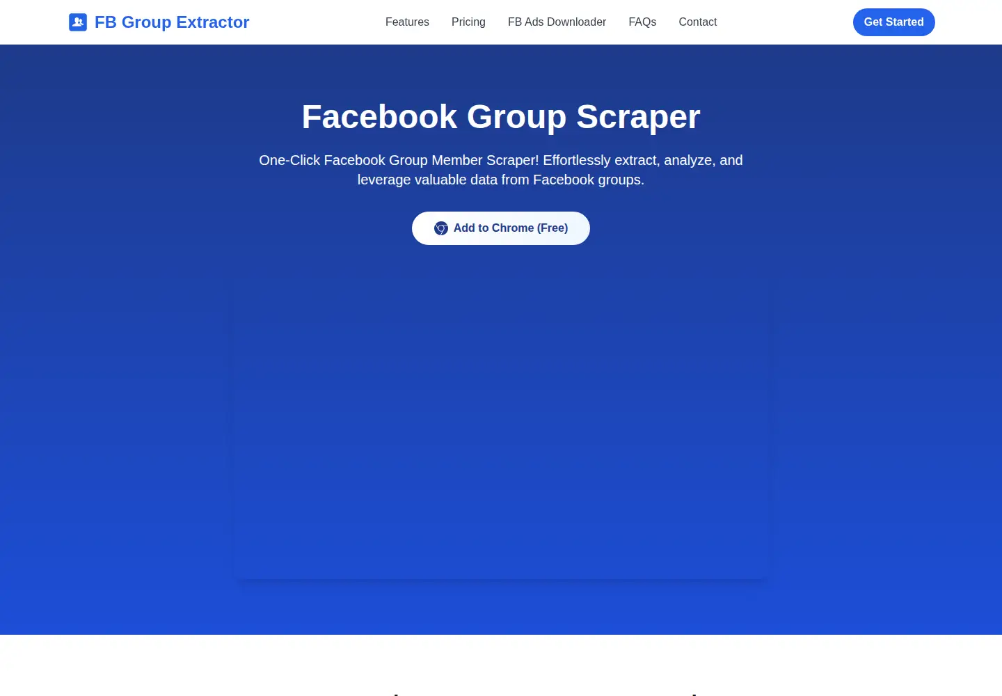 Screenshot of fbgroupextractor.com