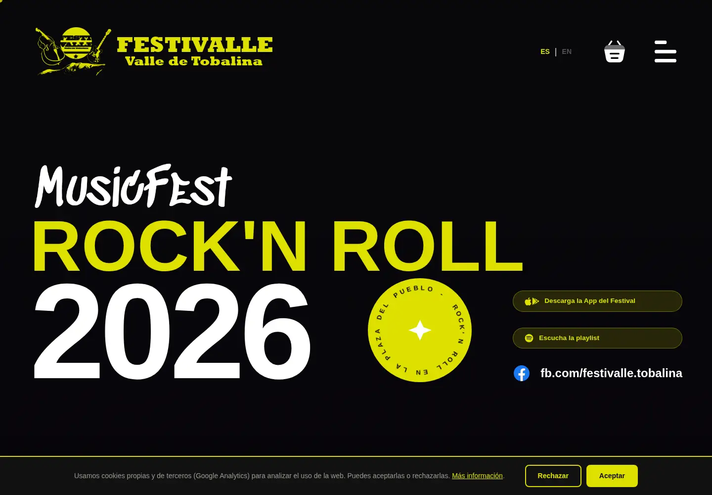 Screenshot of festivaldelvalle.com