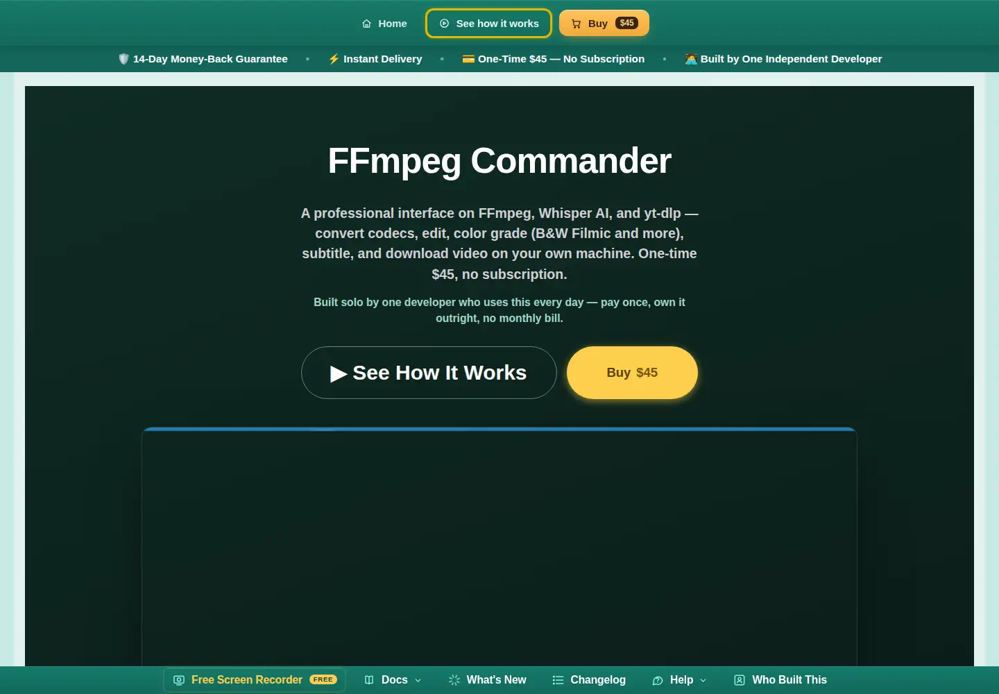 Screenshot of ffmpegcommander.com