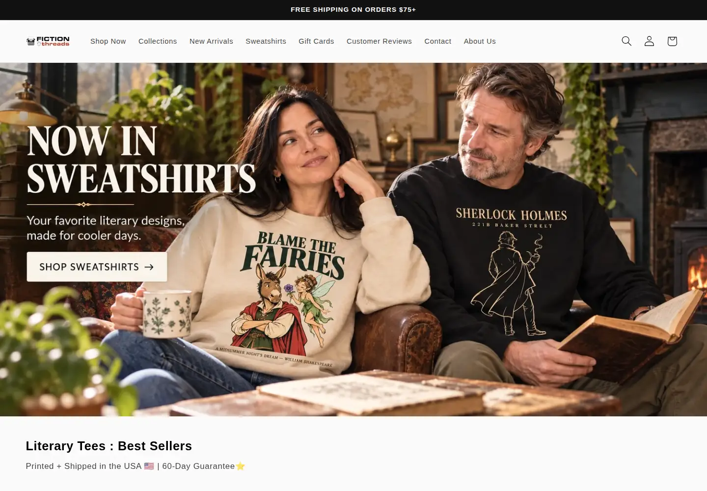 Screenshot of fictionthreads.com