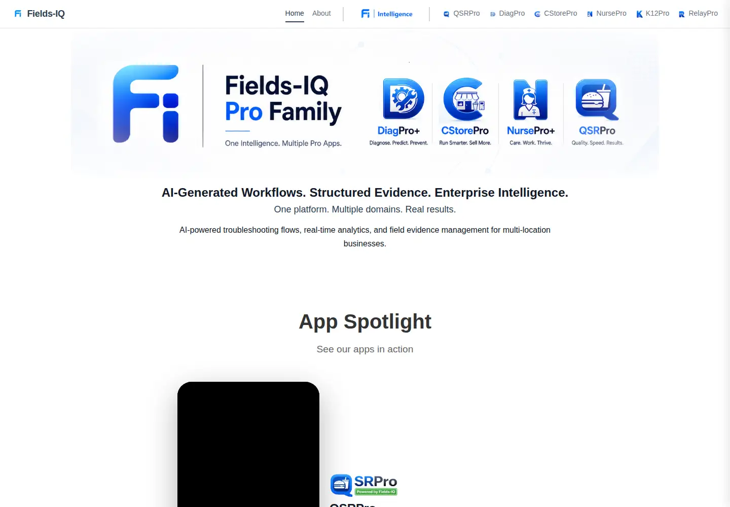 Captured homepage of fields-iq.com in the current scan