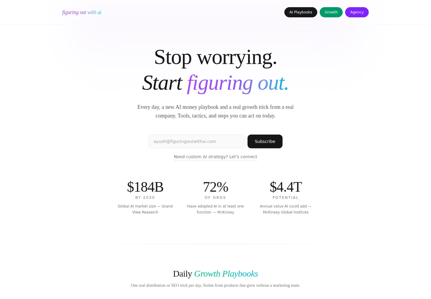 Screenshot of figuringoutwithai.com