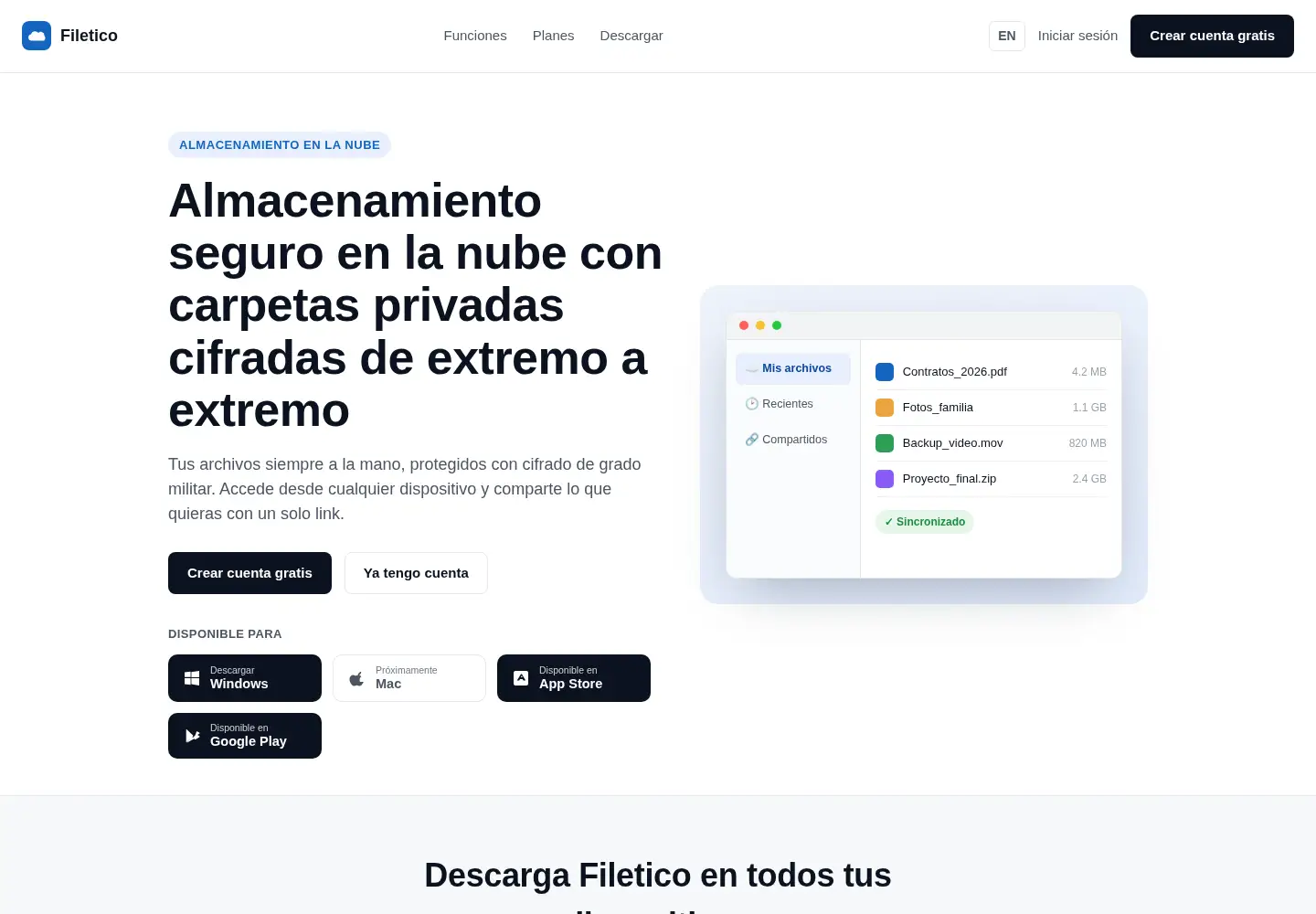 Screenshot of filetico.com