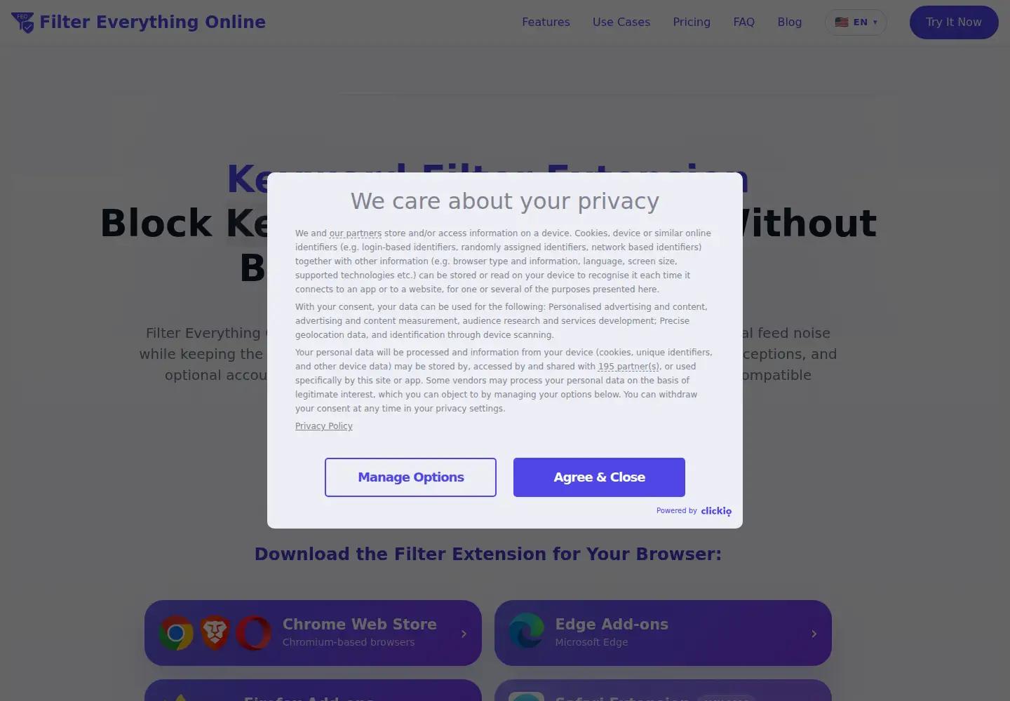 Screenshot of filter-everything-online.com
