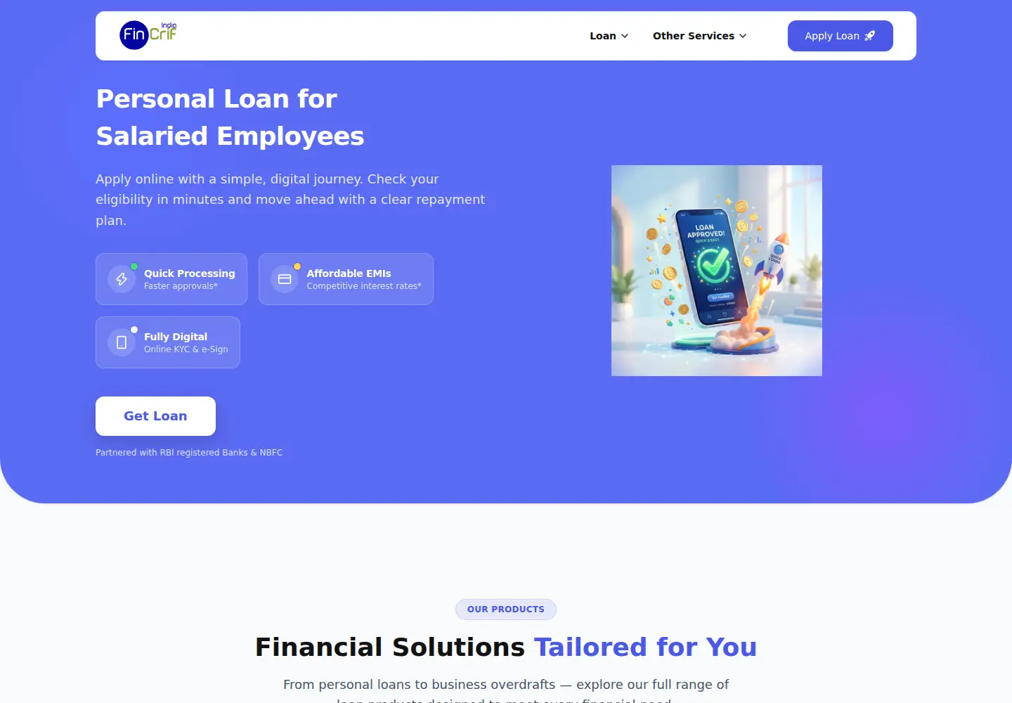 Captured homepage of fincrif.com in the current scan